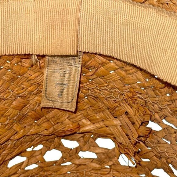 Straw beach hat made in Italy 7 56 authentic fun boho chic vintage - Picture 4 of 4